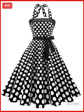 Retro Halter Cocktail Dress 1950s Audrey Hepburn Style